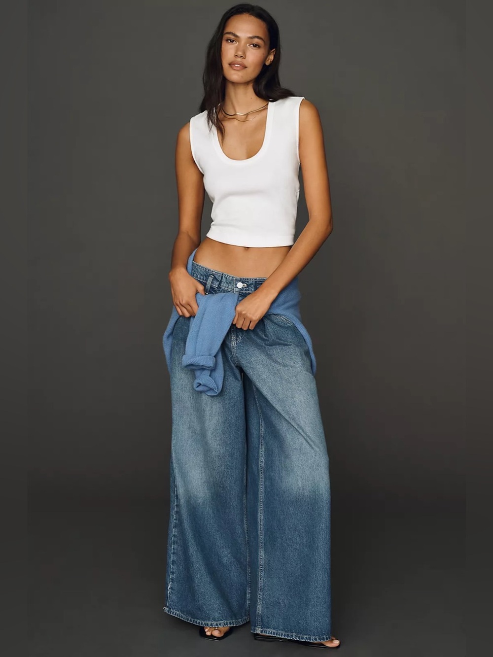 NWOT | Pilcro Pleated High-Rise Wide-Leg Jeans | 31